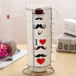 Сет од 4 стилски шољи на сталак