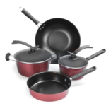 Кујнски сет од две тенџериња со стаклени капаци и две тави