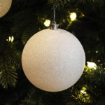 Сет од 6 бели лампиони со светки Ø10cm