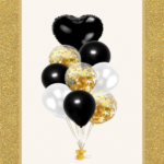 Сет од 9 Black & Gold Balloons