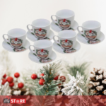 Сет од 6 Christmas шолји со тацни