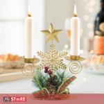 Новогодишен украс снегулка свеќник