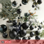 Сет од 6 црни лампиони Ø7cm