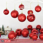 Сет од 6 црвени лампиони Ø10cm
