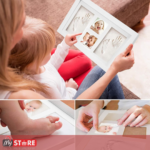 Birth Record Рамка со два сета отпечатоци