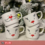 Сет од 4 Christmas Smiley шолји