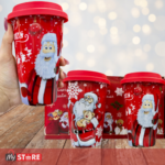 Сет од 2 порцелански шолји за кафе со силиконско капаче