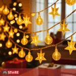 LED сијалички во форма на ѕвезди и топчиња