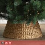 Декоративен плетен кош за под елка