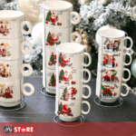 Сет од 4 новогодишни шолји на сталак