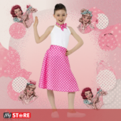 Детски костим Ретро пинк девојка